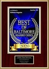 A-AAA+Tree+Service+Best+of+Baltimore-231h Baltimore Magazine's Best of Baltimore Readers' Choice 2020 Award logo.